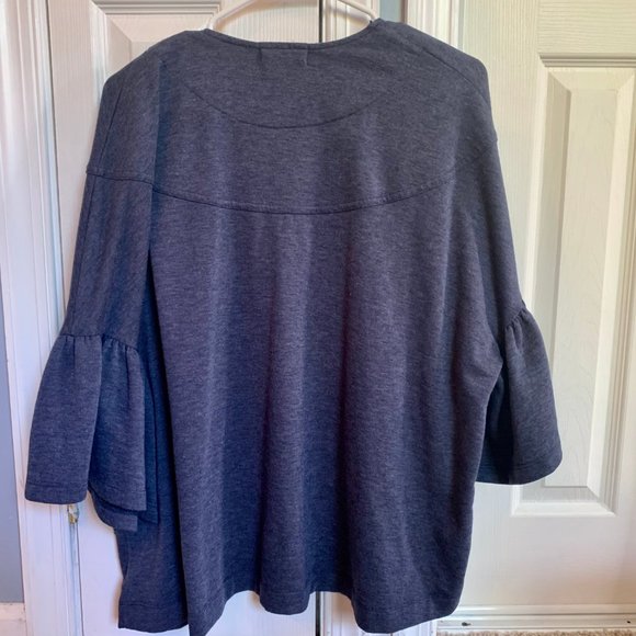 Pebble and Stone Blue Ruffle Cardigan - Picture 2 of 3